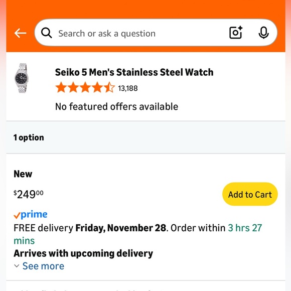 Seiko Men's SNKL23 Automatic NWOT - Picture 4 of 4